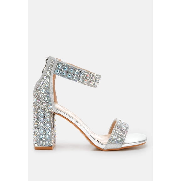 Cady Rhinestones And Sequins Block Sandals