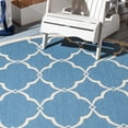 thumbnail image 4 of SAFAVIEH Beach House Sharla Geometric Indoor/Outdoor Area Rug, Blue/Creme, 4' x 4' Round, 4 of 6
