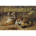 thumbnail image 3 of ArtsyQuotes 14x11 Black Modern Framed Museum Art Print Titled - Bible Verse Quote Job 12:7, Jean-Leon Gerome - Tiger II, 3 of 5