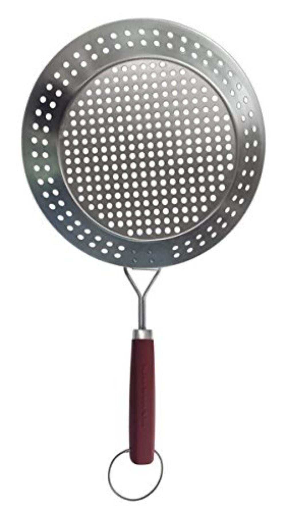 5300059 Gas Grill Accessory, Grill Skillet, Stainless Steel, Detachable handle allows compact