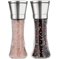 thumbnail image 1 of Salt and Pepper Grinder Round Set of2 Stainless Steel Manual Spice Salt&Pepper Grinder Set With Adjustable 5Grade Coarseness Ceramic Rotor, 1 of 5