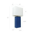 thumbnail image 4 of Elegant Designs Plug-In 2 Pack Modern Leather Table Lamps with White Fabric Shades, Blue, 4 of 8