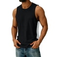 thumbnail image 2 of Tank Tops Running Tank Tops Workout Tank Top Quick Dry Gym Muscle Tees Men's Color-Block Sleeveless Round Neck Casual Sports Elastic Fashion Top Black S, 2 of 9