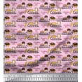 thumbnail image 1 of Soimoi Rayon Fabric Sleigh,Bread & Hot Dog Food Printed Fabric 1 Yard 42 Inch Wide, 1 of 1
