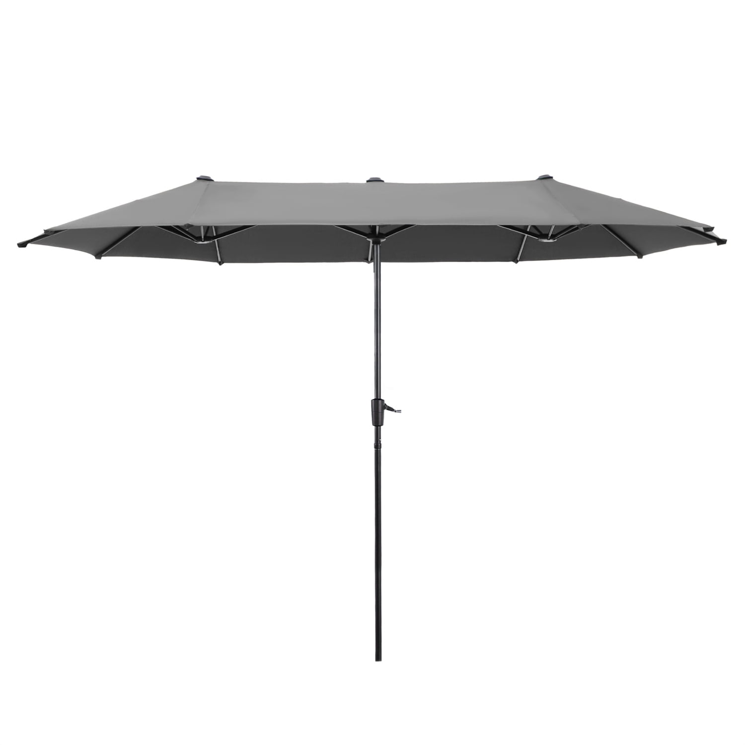 SUMMIT LIVING 13 ft Large Patio Umbrella Double-Sided Rectangular Outdoor Market Table Umbrella for Outside – Smoky Gray