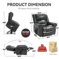 thumbnail image 1 of Newest Power Lift Recliner Chair Heat Massage Dual Motor Infinite Position Up to 350 LBS, Faux Leather, Heavy Duty Motion Mechanism with USB Ports, Grey, 1 of 8