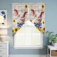 thumbnail image 6 of Swag Valance Curtains for Windows, Cute Pig Light Filtering Kitchen Curtains with Rod Pocket, Yellow Sunflowers Beige Wooden Vintage Art Window Treatment Valances for Living Room, 36x36 - 2 PCS, 6 of 9
