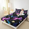 thumbnail image 4 of Castle Fairy Kawaii Magical Dragon 3Pcs Twin Sheet Sets Preppy Boys Girls,Galaxy Universe Twin Fitted Sheet,Starry Sky Breathable Flat Sheet,Super Cozy Room Decor, 4 of 7