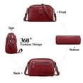 thumbnail image 5 of (2 pack) SENDEFN Women's Genuine LeatherCrossbody Handbag, 1-Wine Red, 5 of 8