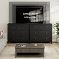 thumbnail image 6 of 29" Tall 3-Drawer Dresser for Bedroom – Black Engineered Wood Chest with Large Storage Drawers – Clothes Organizer for Closet, Nursery, Living Room & Hallway, 6 of 9