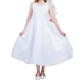 thumbnail image 4 of Big Girls Lace V Neck First Communion Pageant Wedding Birthday Flower Girl Dress White 14 (4KD18), 4 of 5