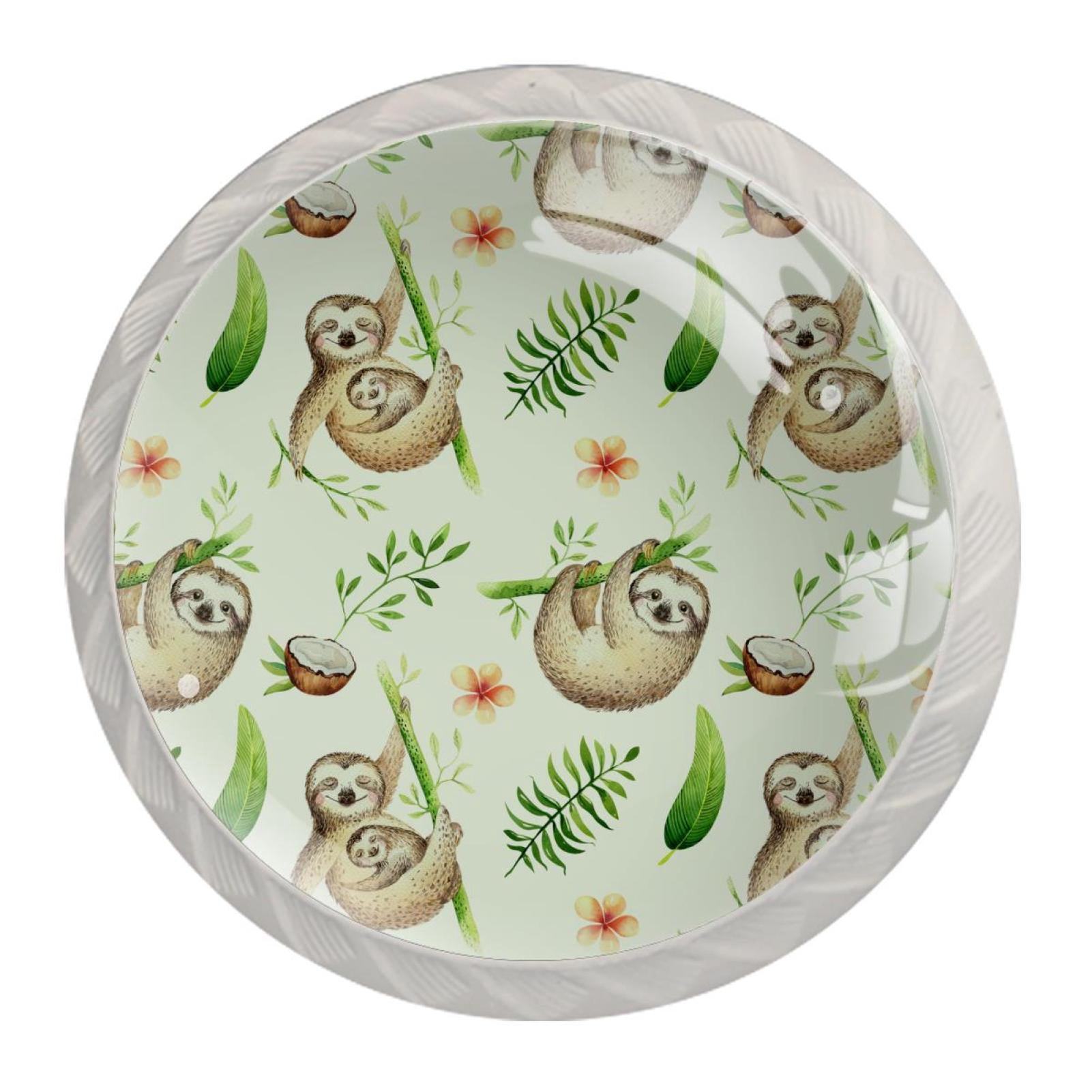 Sloth Handle 4 Pcs Sloth Animal Knobs for Kitchen Cabinet Cupboard Dresser Bookcase ...