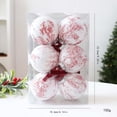 thumbnail image 3 of Dpityserensio 8CM Toile Print Fabric Wrapped Christmas Ornaments Balls 6 Pcs Vintage Chinoiserie Xmas Tree Hanging Decorations With Velvet Ribbon, 3 of 9