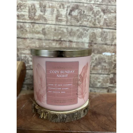 NEW Bath & Body Works Cozy Sunday Night 3-Wick Candle 25-45 burn hours, 14.5 oz