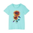 thumbnail image 2 of HERESOM Toddler Girls Summer Top Cotton T-shirt Fashion Cute Round Neck Print Tee Short Sleeve Top,3T-10Y, 2 of 5