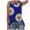 Dark Blue, variant on LEAVINGSUO Womens Tank Tops Summer Women Summer Tops Daisy Print Sleeveless Tank T-Shirts Graphic Blouse Dark Blue M