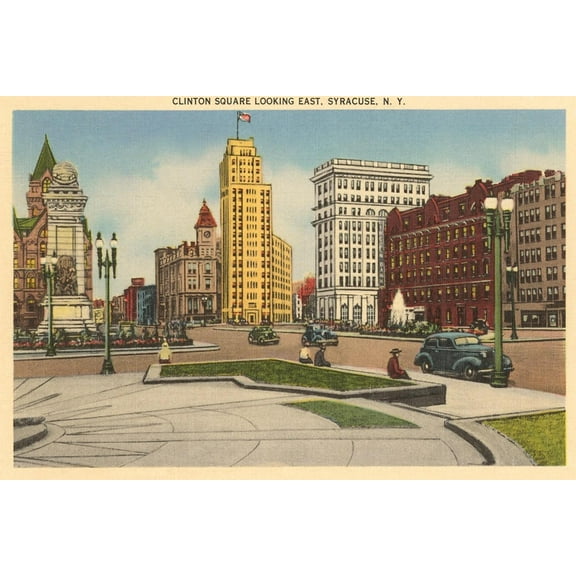 Art.com Clinton Square, Syracuse, New York Art Print, 18" x 12"