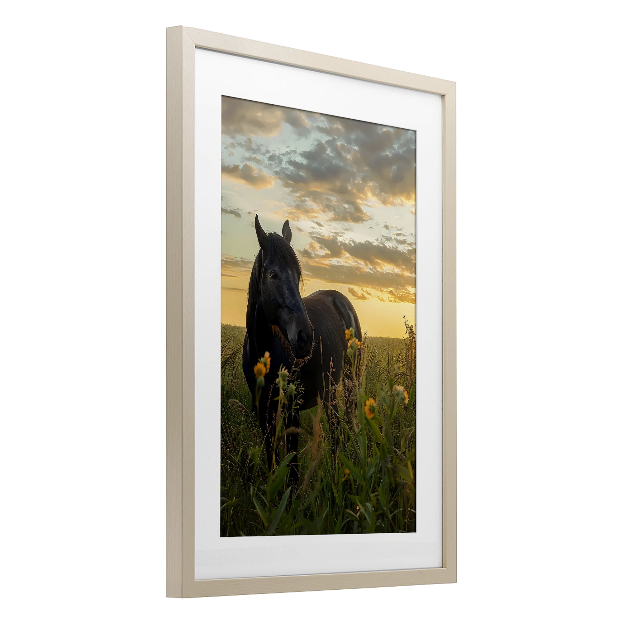 Stupell Industries Standing In Field Of Flowers Birch Framed Print Under Glass, design by Creative Studio