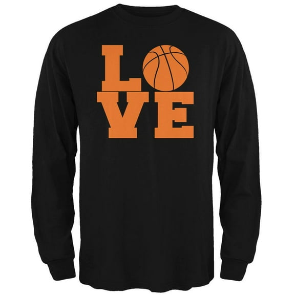 Basketball Love Black Adult Long Sleeve T-Shirt - X-Large