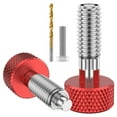 thumbnail image 2 of Retrok 4pcs Hand Retractable Spring Plunger Stainless Steel Lock Out M6 Type Release Pins Sturdy Plunger Screw with 0.500inch Thread Length for Rolling Tool Boxes Molds Automobiles (Silver Red ), 2 of 11
