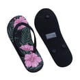 thumbnail image 3 of Women and Girls Hawaii Traditions Footwear Beach Slipper Sandals Flip Flops Pink Hibiscus Flower, Size 9, 3 of 3