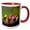 Red/White, variant on 3drose, American Goldfinch Male on Hollyhock, Marion, Illinois, 11oz Mug