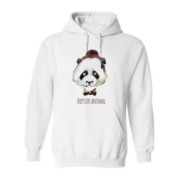 Hipster Panda. Hoodie Men -Image by Shutterstock, Male XX-Large