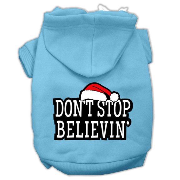 Christmas Pet Dog Cat Hoodie Screen Printed, "Don't Stop Believin"