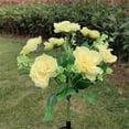 thumbnail image 3 of Matsuzay Luces de flores alimentadas por energía Solar, luz de suelo para exteriores, jardín, patio, luz Solar para césped de rosas, luces Iluminación y accesorios amarillo, 3 of 6