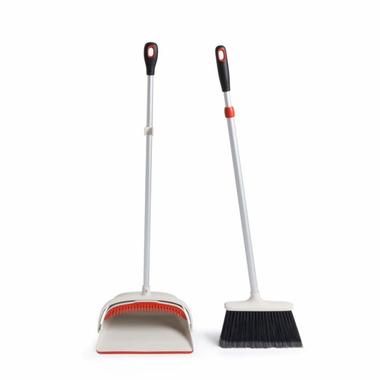 Gray/Orange 20703 Casabella Quick n Easy Upright Broom and Dustpan Set