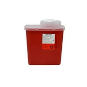 2 Gallon Size | Sharps and Biohazard Waste Disposal Container by Oakridge Products with Chimney Top Style Lid