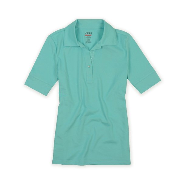 Polo de golf elástico con tapeta brillante para mujer IZOD Verde XS