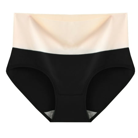 SNOWSONG Plus Size PantiesClearance! Seamless Underwear Women s Plus Size High Waisted Tummy Panties Cotton Breathable Triangles Womens Underwear Cotton Panties for Women Black XL