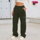 thumbnail image 2 of WILLBEST Pantalones Casuales Para Mujer, de Cintura Alta, Holgados, de Pierna Recta, Con Bolsillos Con Cremallera Para Uso Diario y Viajes, Cómodos Pantalones Deportivos Elásticos, Estilo Urbano., 2 of 7