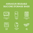 thumbnail image 5 of Senya Reusable Storage Bag, 8 Pack Silicone Food Storage Bags Stand Up Silicone Zip Lock Bags for Food Container, 5 of 8