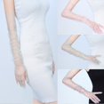 thumbnail image 4 of Guantes transparentes de encaje fino para mujer, guantes largos elegantes de tul, gasa de malla, Sexy, fiesta de boda, verano, vestido de Graduación, 4 of 4