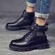 thumbnail image 3 of Zapatos de otoño e invierno para hombre, botas para hombre, zapatos de caña alta de estilo coreano, zapatos casuales de cuero que combinan con todo, 3 of 5