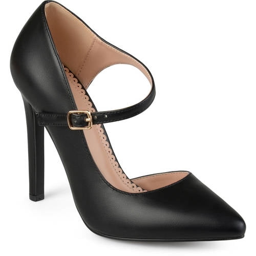 Brinley Co. Women's Faux Leather Pointed Toe D'orsay Ankle Strap