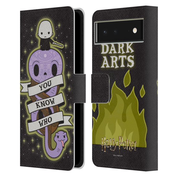 Head Case Designs Officially Licensed Harry Potter Deathly Hallows III Voldemort Leather Book Wallet Case Cover Compatible with Google Pixel 6