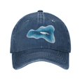 thumbnail image 1 of Mens Baseball Cap, Outdoor Casual Sports Cap Classic Curved Brim Hat - Adjustable Cowboy Hat, Sea Animal Whale- Navy Blue, 1 of 8