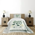 thumbnail image 3 of Ambesonne Eucalyptus Leaves Quilted Bedspread Set 2 Pcs, Minimal Botanical, Twin Size, Reseda Green Yellow Grey, 3 of 4