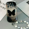 thumbnail image 4 of LAICAIW New Shockproof Wave Edge Butterfly Phone Case with Bracelet, Anti-Fall Strap Holder Butterfly Phone Case for iPhone 13/14/15 Pro Max Plus (Black A,for iPhone 11ProMax), 4 of 7