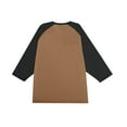 thumbnail image 6 of Men's Long Sleeve Round Neck Contrast Color Raglan Three Quarter Sleeve T-Shirt Top for Spring Fall Active Wear,Light Brown,XL, 6 of 8