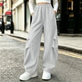 thumbnail image 2 of LIaqionyy Girls Sweatpants Wide Leg Elastic Waist Baggy Pants with Pockets Kids Solid Color Outdoor Pant Loungewear, 2 of 6