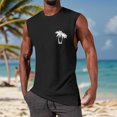 thumbnail image 3 of Men's Summer Coconut Pattern Shoulder Vest - Breathable Comfortable, Polyester Spandex, Work Vacation Daily, 3 of 6