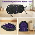 thumbnail image 3 of Rioloiuy 8 Player Poker Table Foldable, Casino Grade Felt, Padded Rails and Cup Holders, Portable Poker Table for Texas Holdem Poker and Blackjack, (71 in), 3 of 6