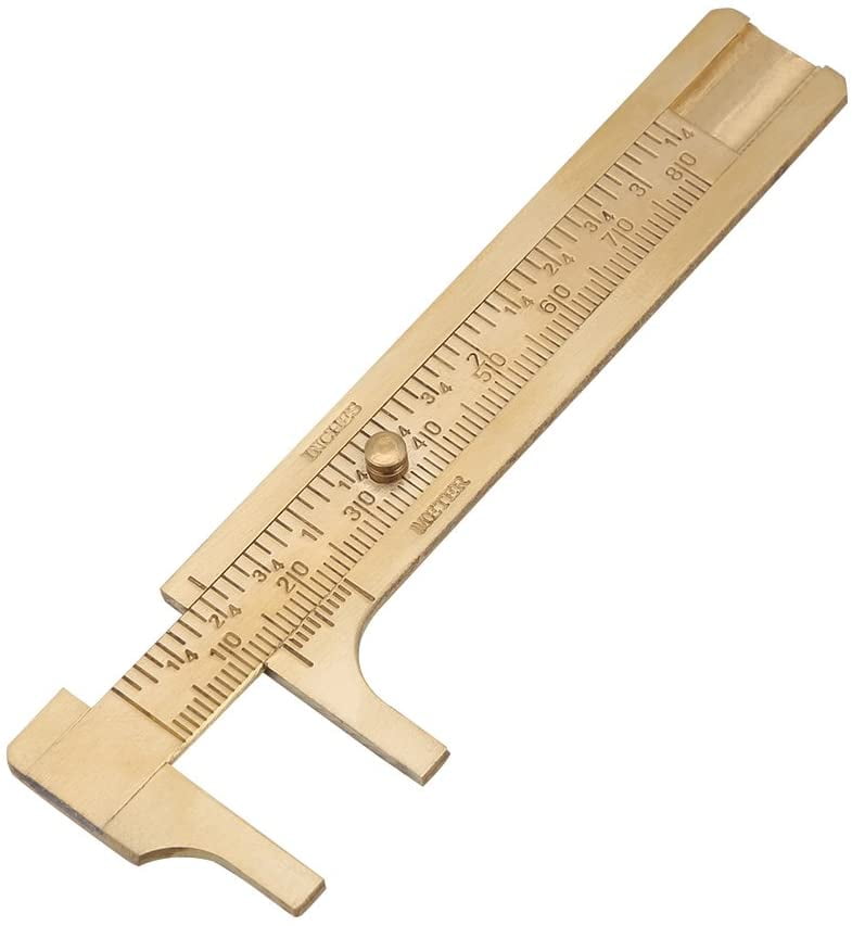Brass Caliper 80MM Double Scale Slide Caliper Rule Vernier Calipers Portable Pocket-Size Gauge Ruler Jewelry Measuring Tool Brass Caliper 80MM Double Scale Slide Caliper Rule Vernier Calipers Portable Pocket-Size Gauge Ruler Jewelry Measuring Tool