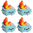 thumbnail image 2 of Fuego Contenedor Basura Ganchillo Apoyo Emocional (A), 2 of 6