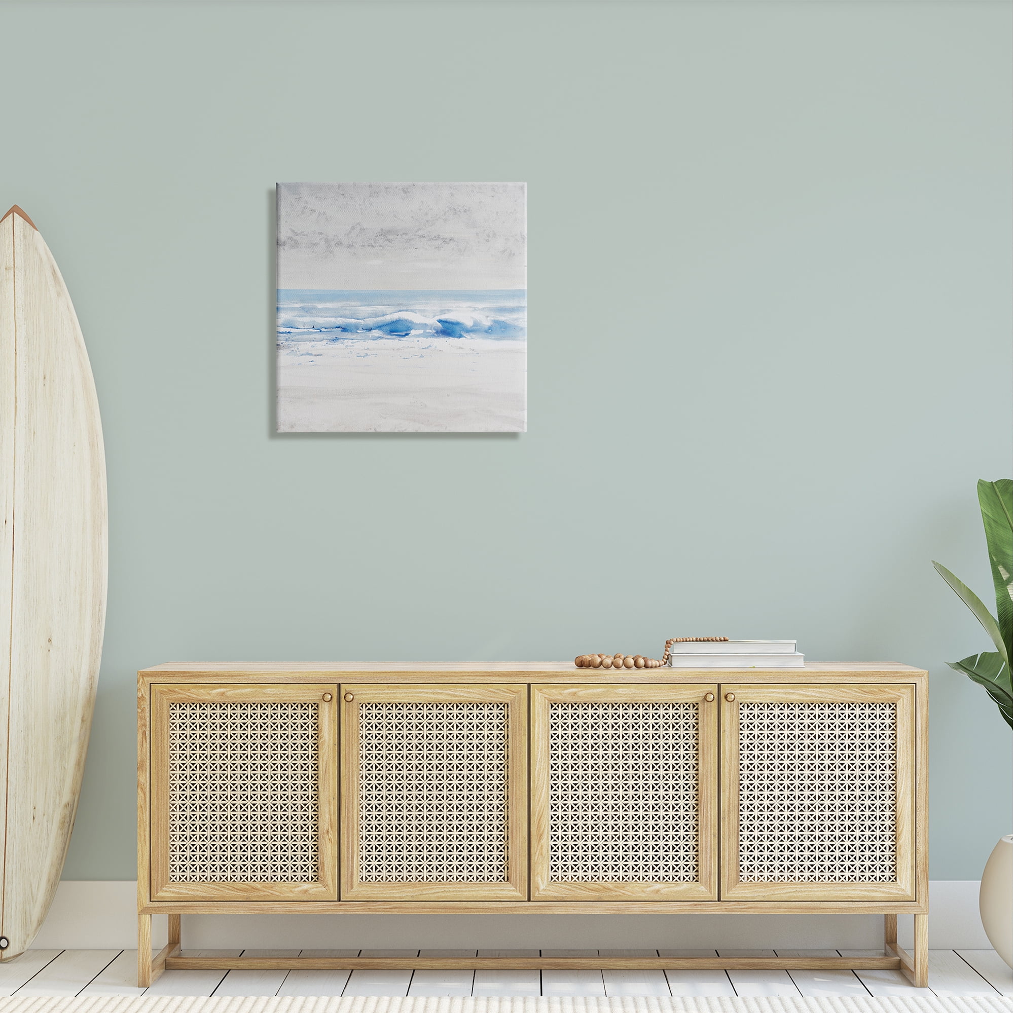 Stupell Industries Abstract Ocean Shoreline Waves Nautical Beach Design Painting Gallery Wrapped Canvas Print Wall Art, Design by Tim OToole