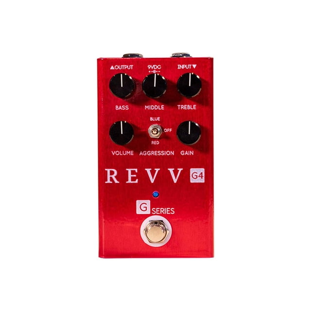 Pedal de Preamplificador Revv G4 Rojo con Sobremarcha y Distorsión